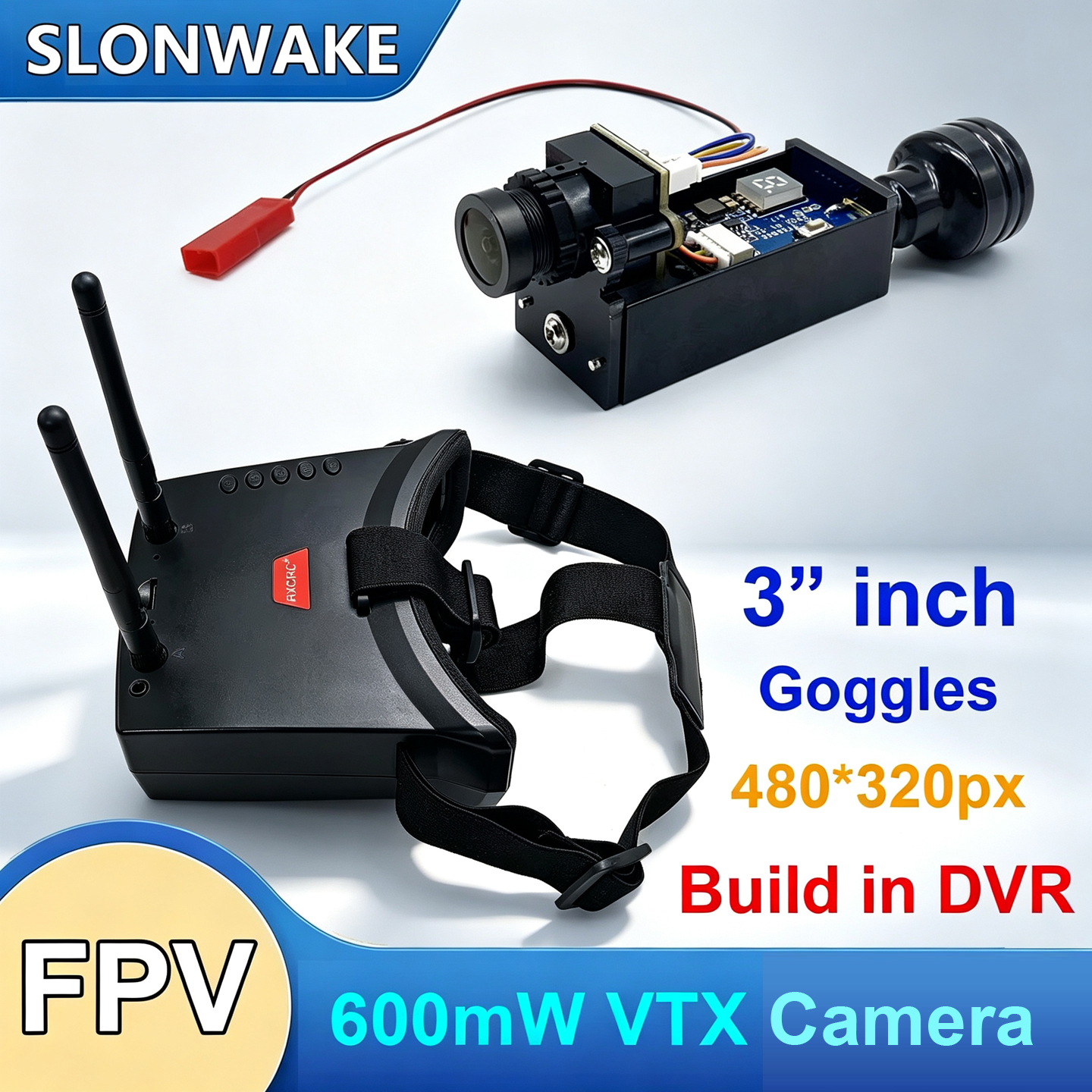 Drone Receiver - 5.8G 56CH Dual Antennas FPV Goggles