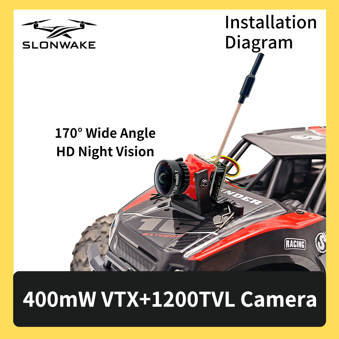 SLONWAKE 5.8G 48CH FPV 400mw V – обзор и цена Drone Receiver